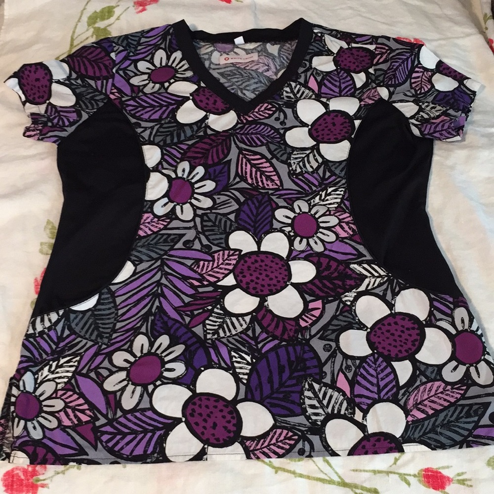 White Cross Scrub Top